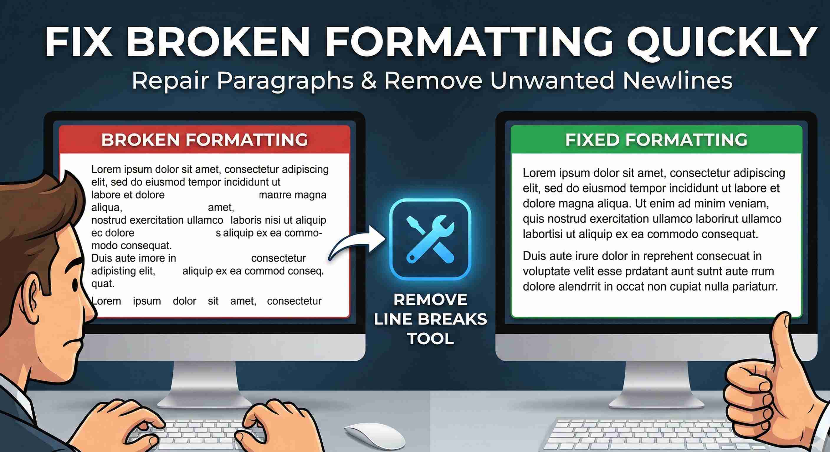 Fix Broken Formatting with the Remove Line Breaks Tool