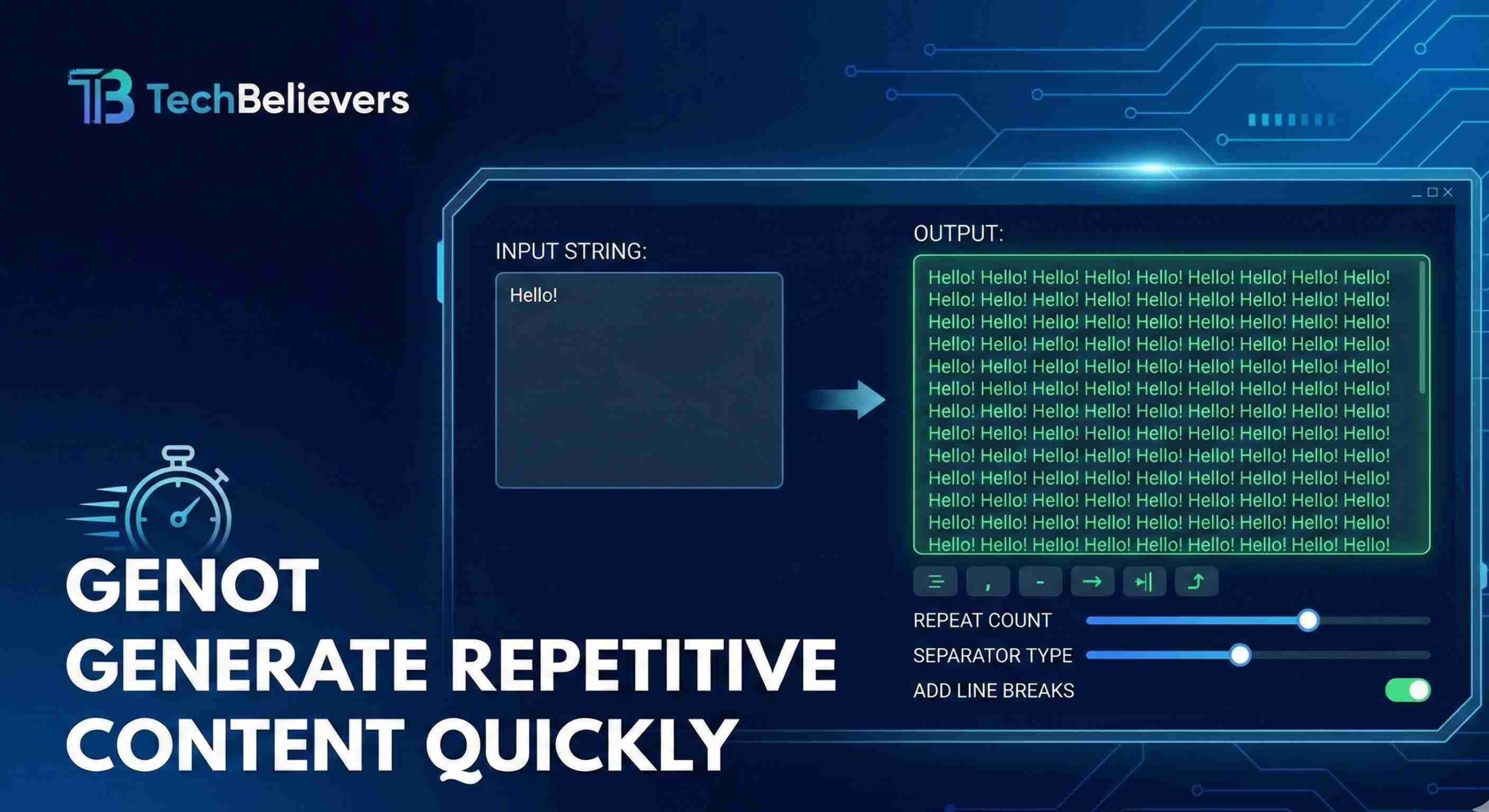 Generate Repetitive Content Quickly with the Text Repeater