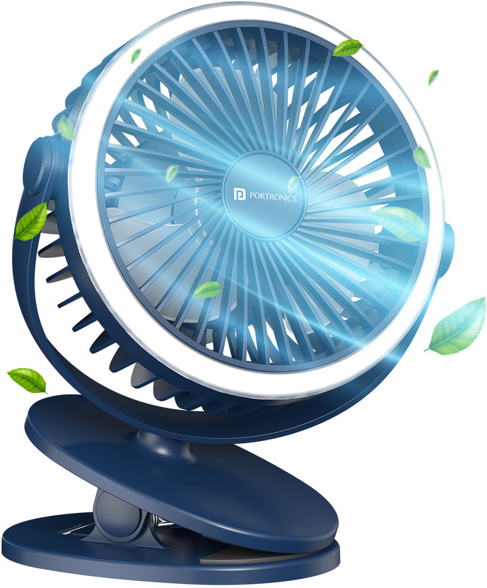 Portronics ClipCool Rechargeable Clip Fan with Ring Light
