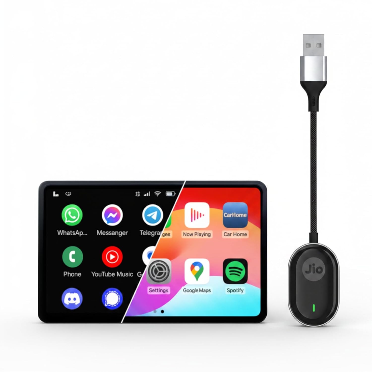 JioCarSync Wired-to-Wireless CarPlay & Android Auto Converter