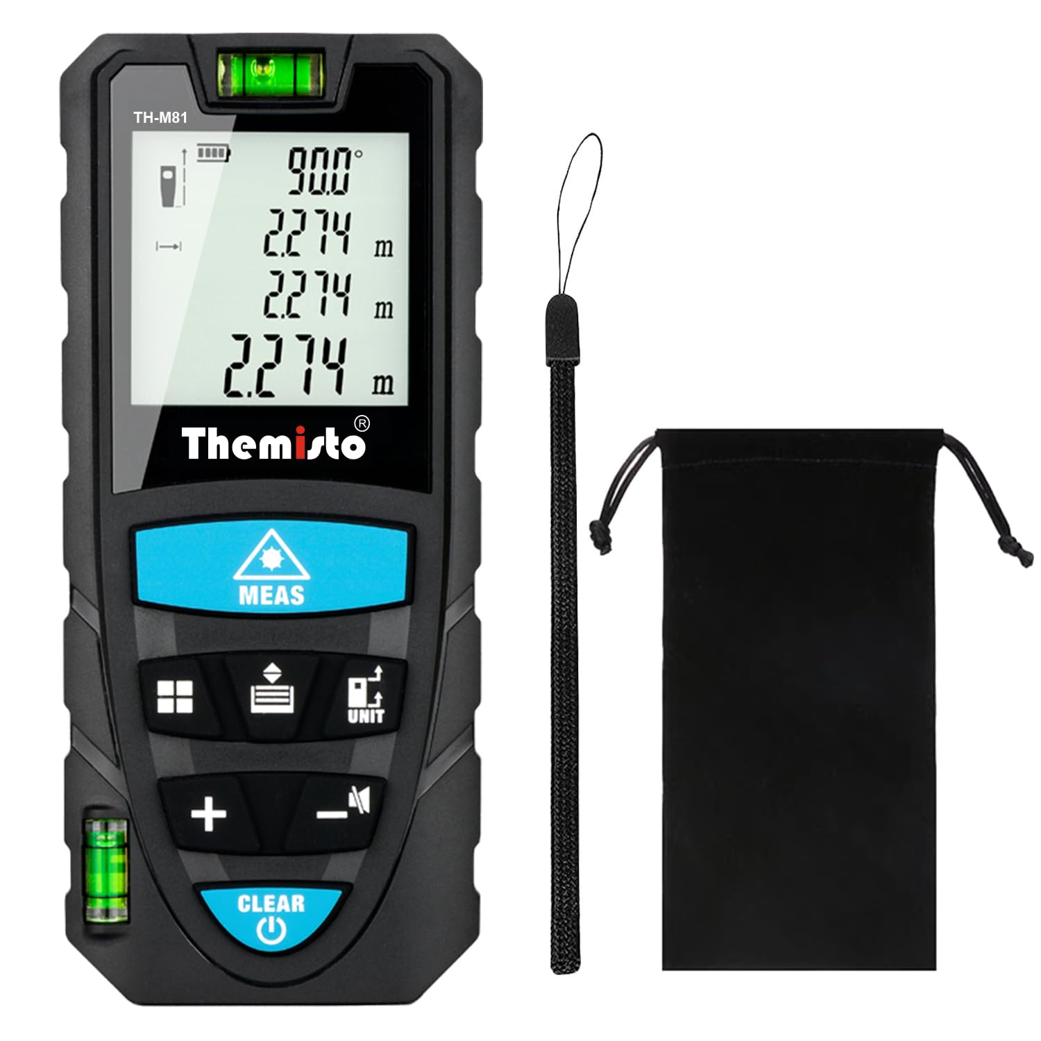 Themisto TH-M81 Laser Distance Meter — 50M with Area & Volume Modes