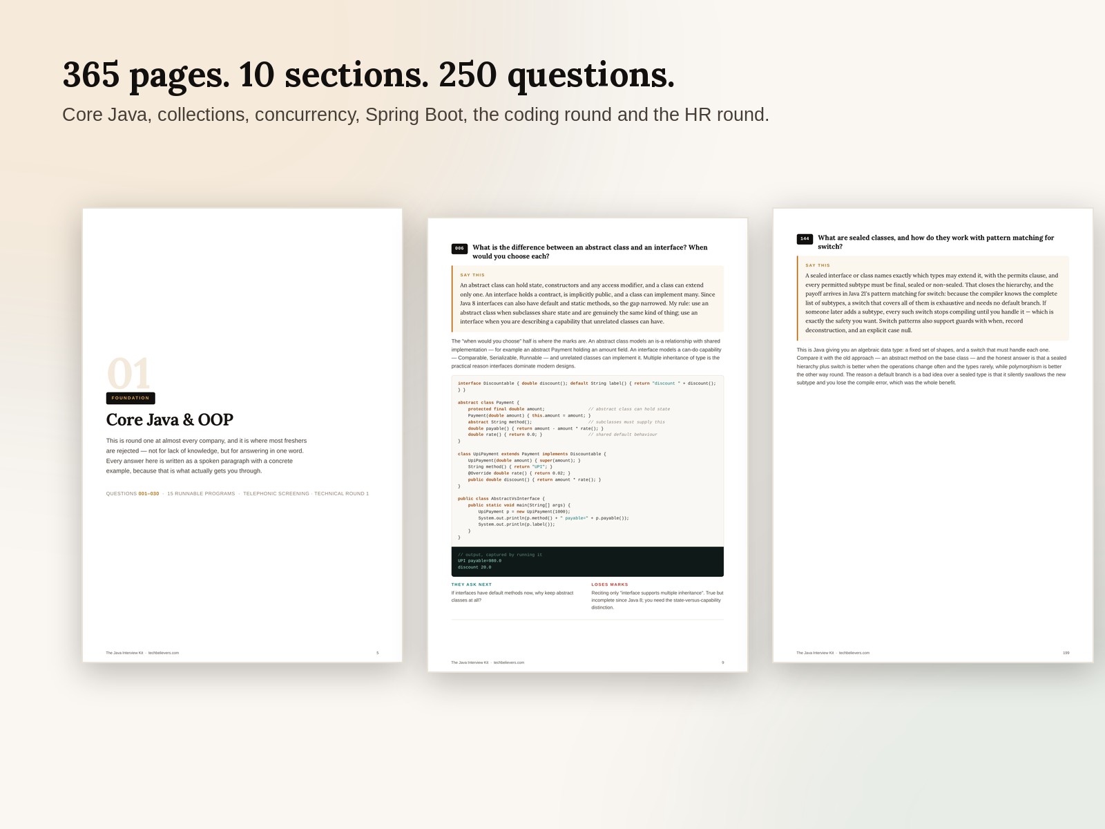 Java Interview Kit — 250 Questions & Answers screen 2
