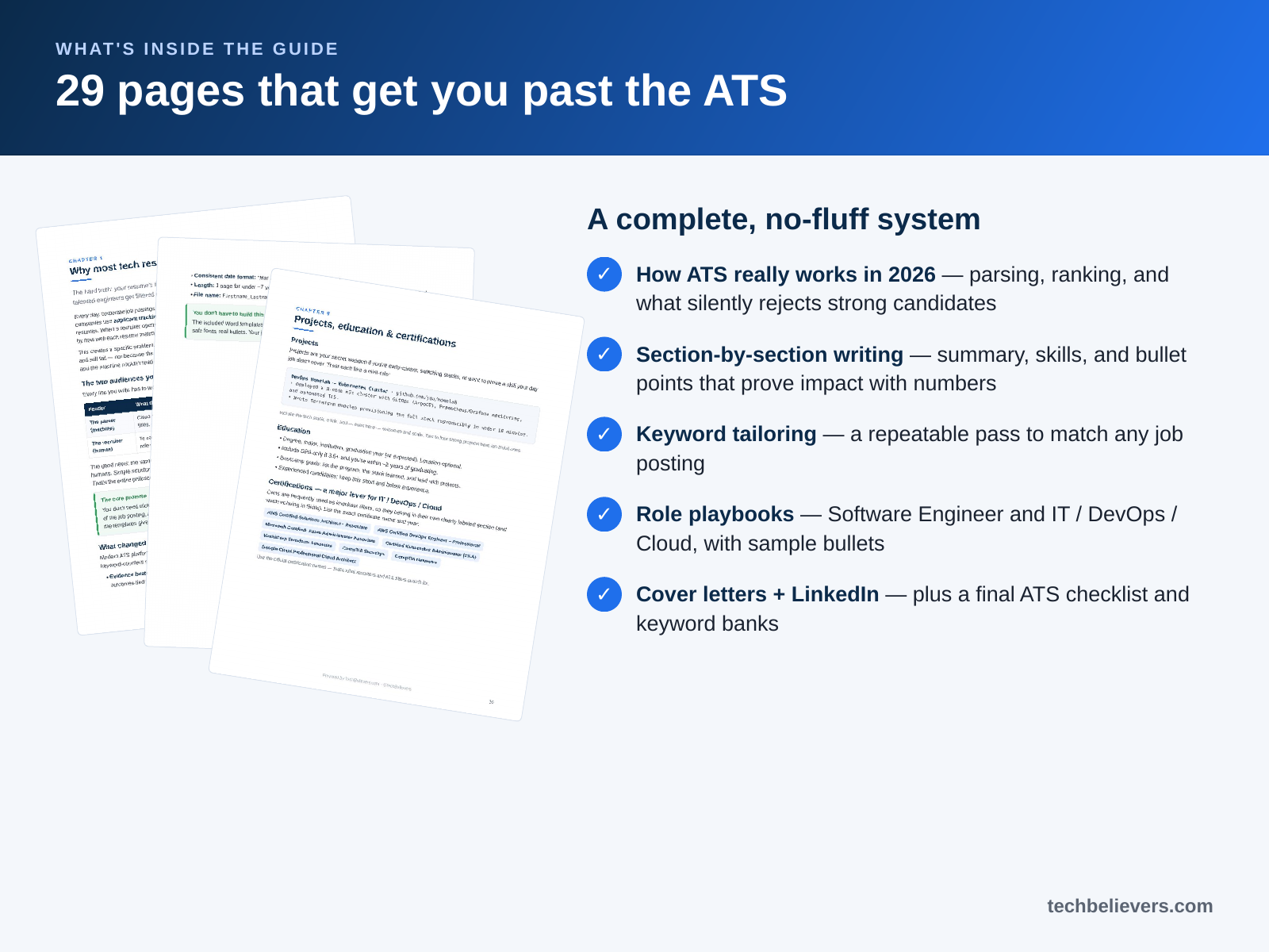 Resume & Cover Letter Pack for Tech Roles — ATS-Friendly Templates + Writing Guide preview 2