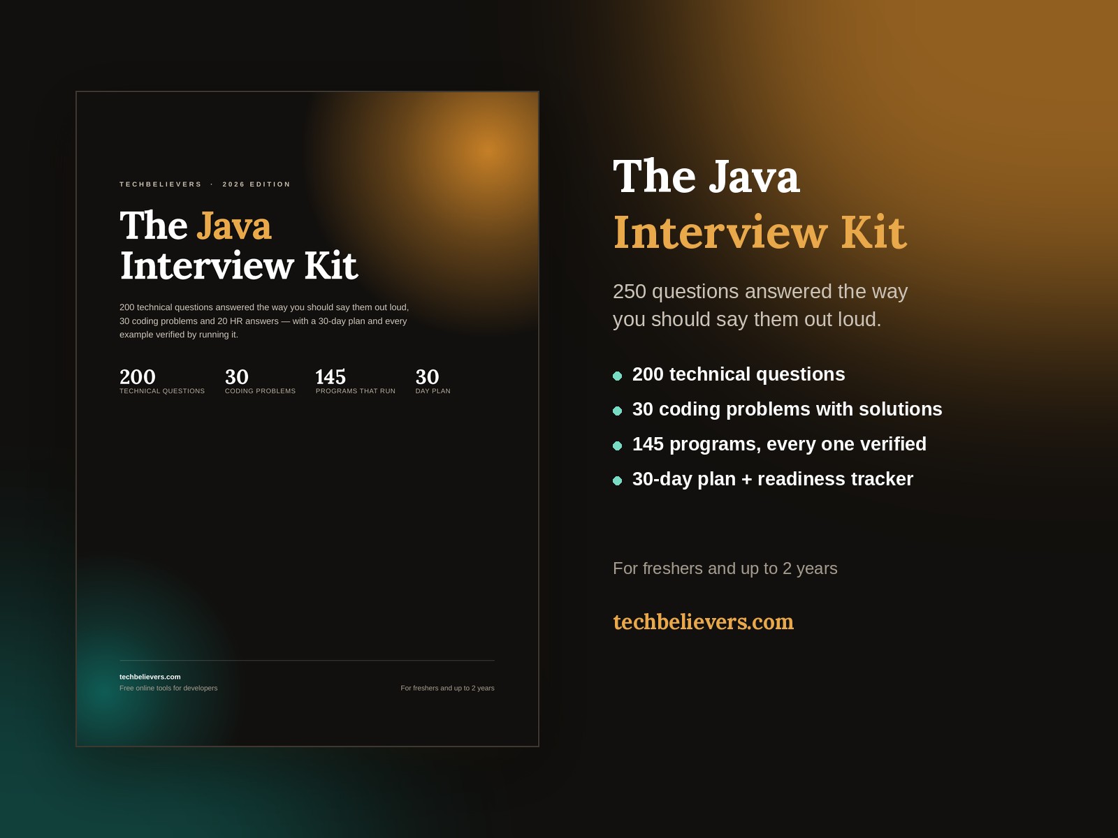 Java Interview Kit — 250 Questions & Answers screen 1