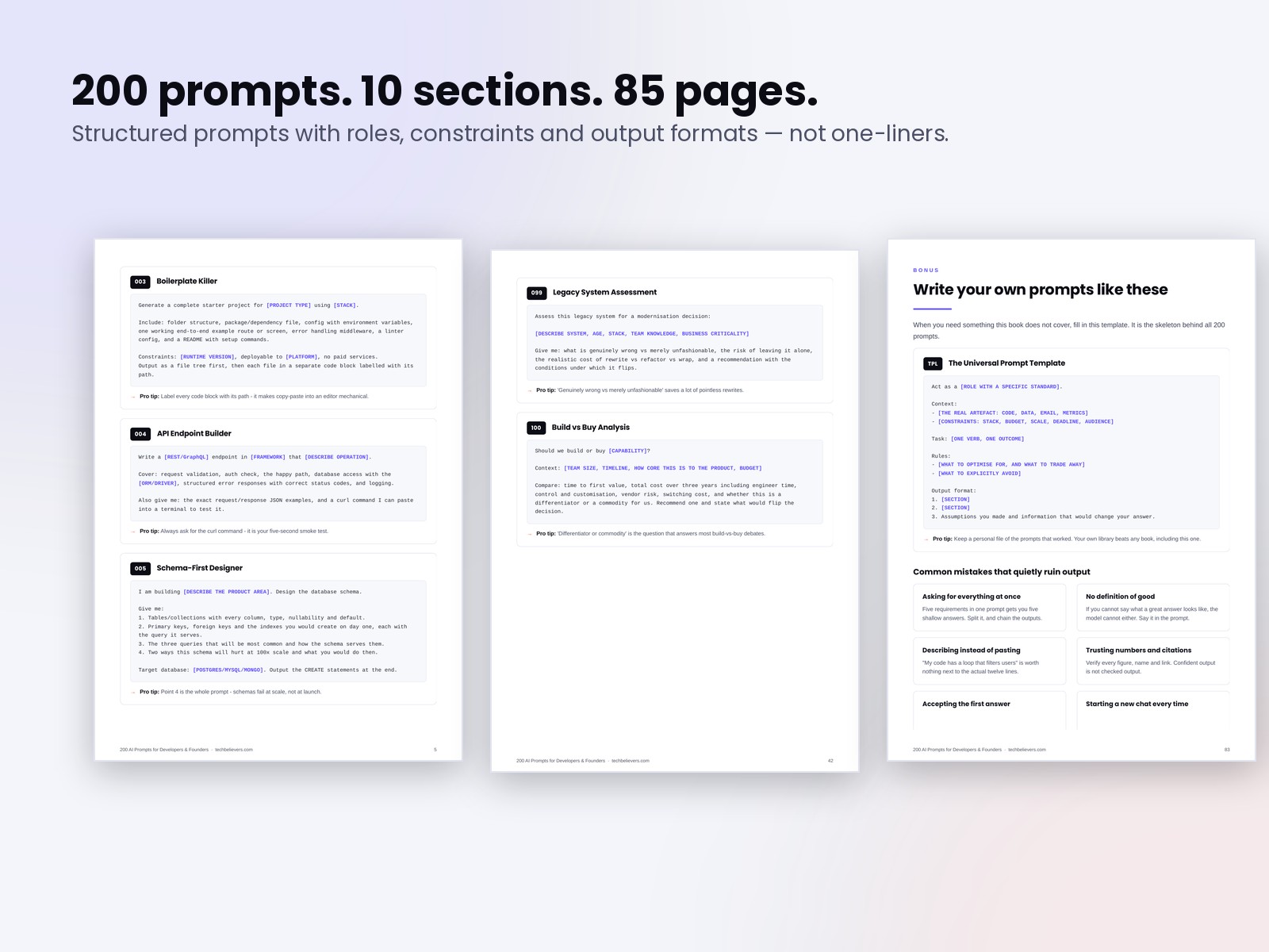 200 AI Prompts for Developers & Founders screen 2